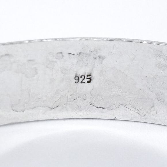 Vintage Sterling Silver 925 Hinged Bangle Bracelet – 7.25” Missing Safety Chain - Picture 8 of 11